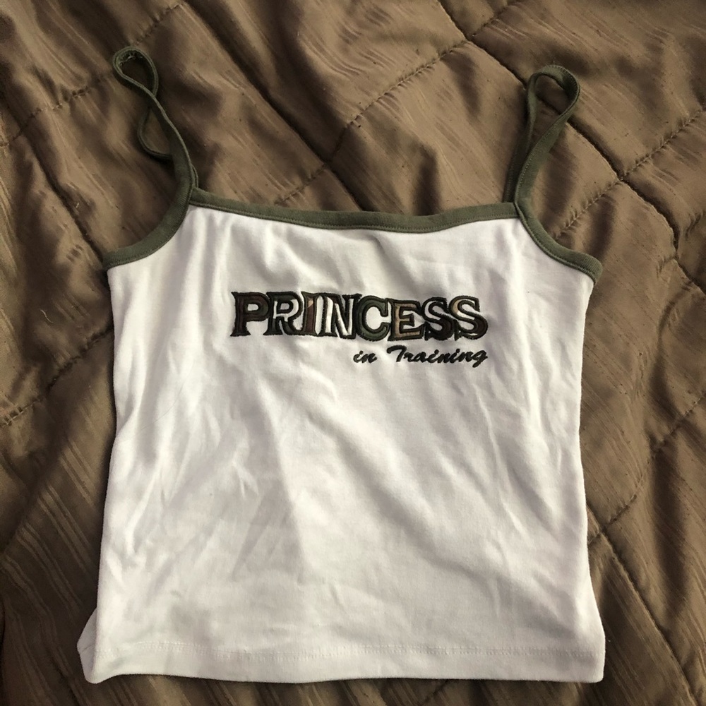 “Princess in training” green and white cropped